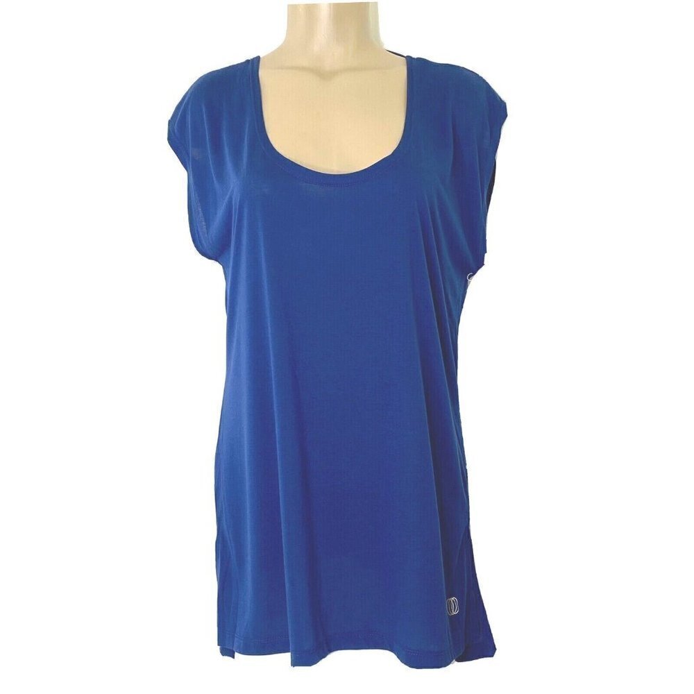 The Balance Collection Womens size XL Sleeveless Top Athletic Yoga Layering Blue